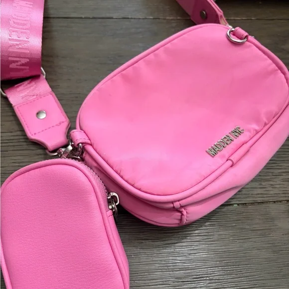 Madden NYC Pink Crossbody Bag with Detachable Strap Pouch - Picture 2 of 8